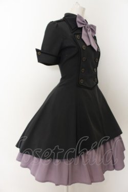 画像3: ATELIER BOZ / メイファススカート付ジャケットワンピース  ブラック×ラベンダー O-24-07-31-148-EL-OP-IG-OS