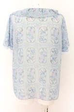 画像2: axes femme / アンティーク柄ブラウス M サックス O-24-08-10-083-AX-BL-OW-ZT084 (2)