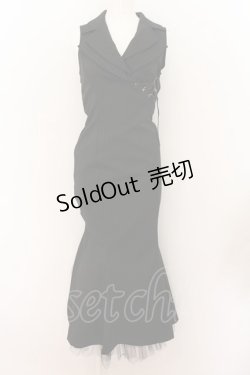画像2: alice auaa / 05SS【aminous】コートワンピース 3 ブラックストライプ O-24-08-10-025-AA-OP-OW-OS