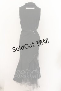 alice auaa / 05SS【aminous】コートワンピース 3 ブラックストライプ O-24-08-10-025-AA-OP-OW-OS