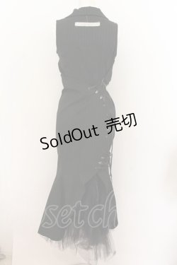 画像1: alice auaa / 05SS【aminous】コートワンピース 3 ブラックストライプ O-24-08-10-025-AA-OP-OW-OS