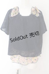 axes femme / 総レースアンサンブルプルオーバー M コン O-24-08-12-057-AX-TO-SZ-ZT118