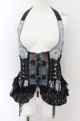 Qutie Frash / ホルターコルセット  ブラック×ブルー系 O-24-08-12-067-QU-TO-IG-ZI