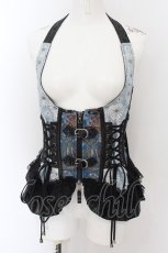 画像1: Qutie Frash / ホルターコルセット  ブラック×ブルー系 O-24-08-12-067-QU-TO-IG-ZI (1)