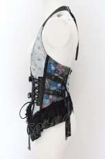 画像2: Qutie Frash / ホルターコルセット  ブラック×ブルー系 O-24-08-12-067-QU-TO-IG-ZI (2)