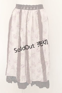 画像1: axes femme / フラワーストライプスカート M アワピンク O-24-08-12-007-AX-SK-SZ-ZT268