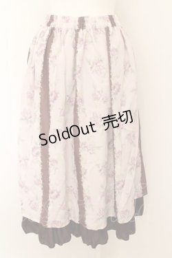 画像2: axes femme / フラワーストライプスカート M アワピンク O-24-08-12-007-AX-SK-SZ-ZT268