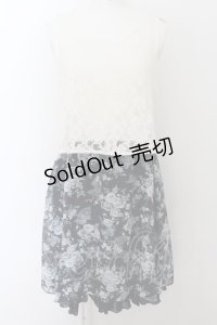 axes femme / レース×メルヘン花柄チュニック M コン O-24-08-12-019-AX-TO-SZ-ZT079