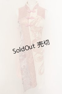 Qutie Frash / 着物襟チュニック  ピンクオフホワイト O-24-08-13-007-QU-TO-IG-OS
