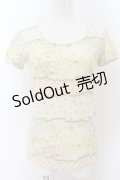 Franche Lippee / UTコラボ リボンドット柄 グラフィックT S アイボリー×薄ピンク O-24-08-14-016-LO-TS-IG-ZT097