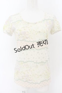 画像1: Franche Lippee / UTコラボ リボンドット柄 グラフィックT S アイボリー×薄ピンク O-24-08-14-016-LO-TS-IG-ZT097