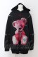 画像1: TRAVAS TOKYO / Punk BEAR アームZIPパーカー F ブラックｘレッド O-24-08-18-024-PU-TO-YM-ZI (1)