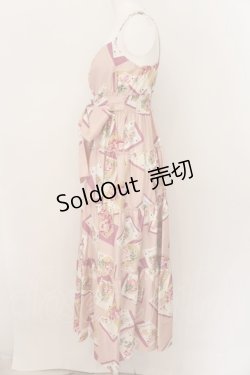 画像2: JESUS DIAMANTE / カリブマキシワンピ 38 トランプ薔薇 ピンク O-24-08-19-053-JE-OP-IG-OS