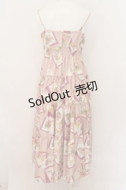 画像3: JESUS DIAMANTE / カリブマキシワンピ 38 トランプ薔薇 ピンク O-24-08-19-053-JE-OP-IG-OS