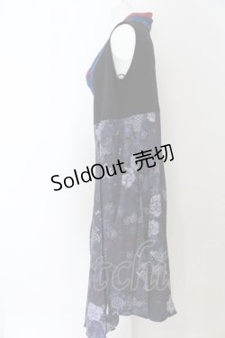 画像3: Qutie Frash / 着物プリーツチュニック  ブルー×ブラック O-24-08-21-034-QU-TO-OW-ZI