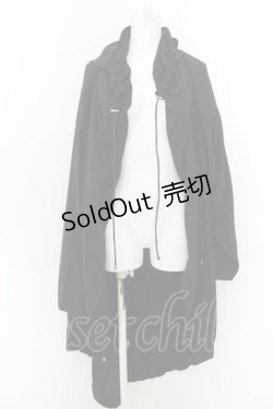 画像1: Deorart / 変形フーデッドロングカーディガン L ブラック O-24-08-22-067-PU-TO-YM-ZT017