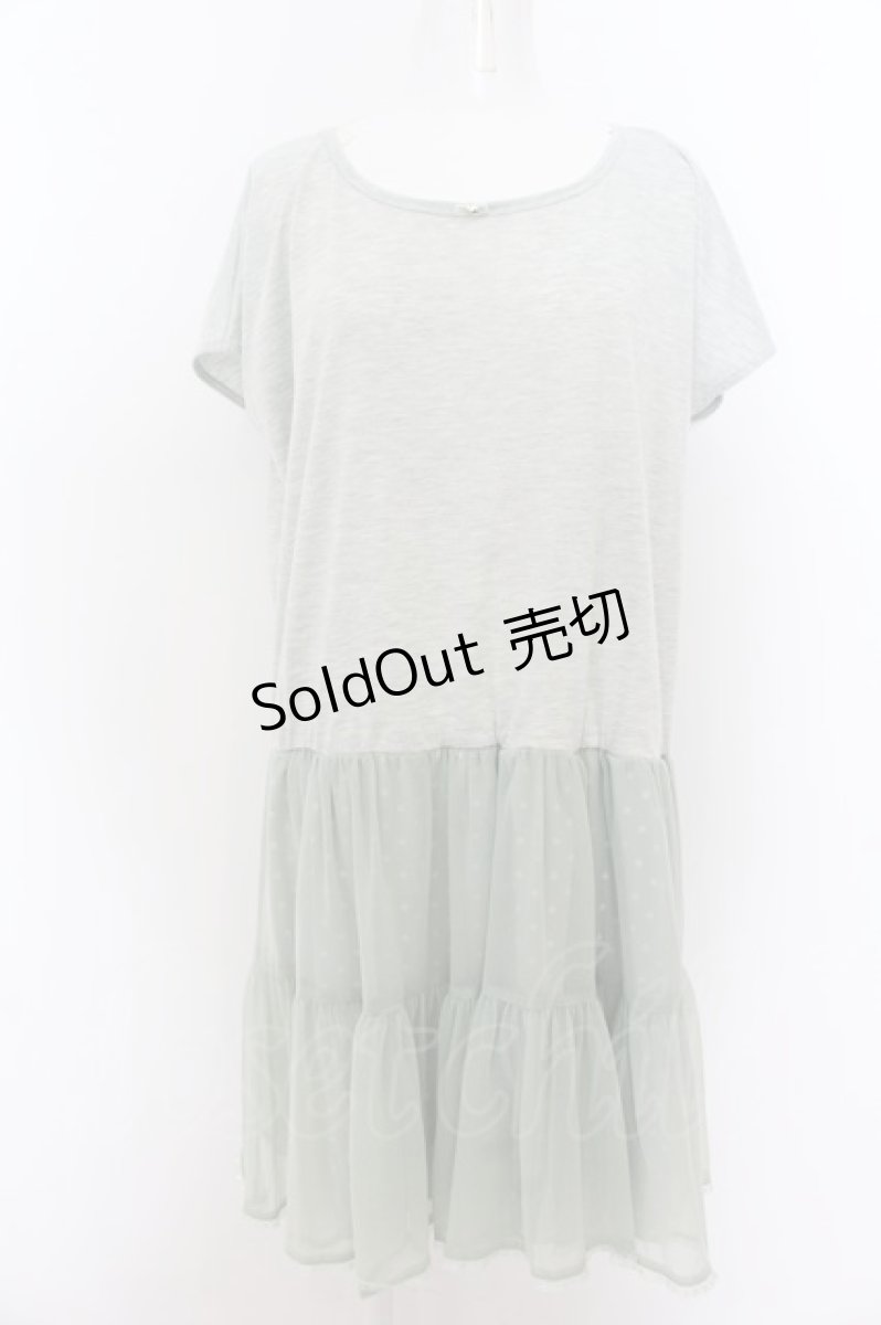 画像1: Franche Lippee / チュール切り替えワンピース M ミント O-24-08-22-029-LO-OP-IG-ZT093 (1)
