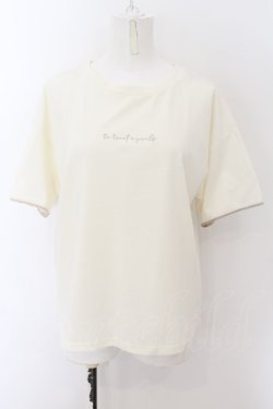 画像1: axes femme / 英字刺繍Tシャツ  オフシロ O-24-08-24-071-AX-TS-IG-ZT084