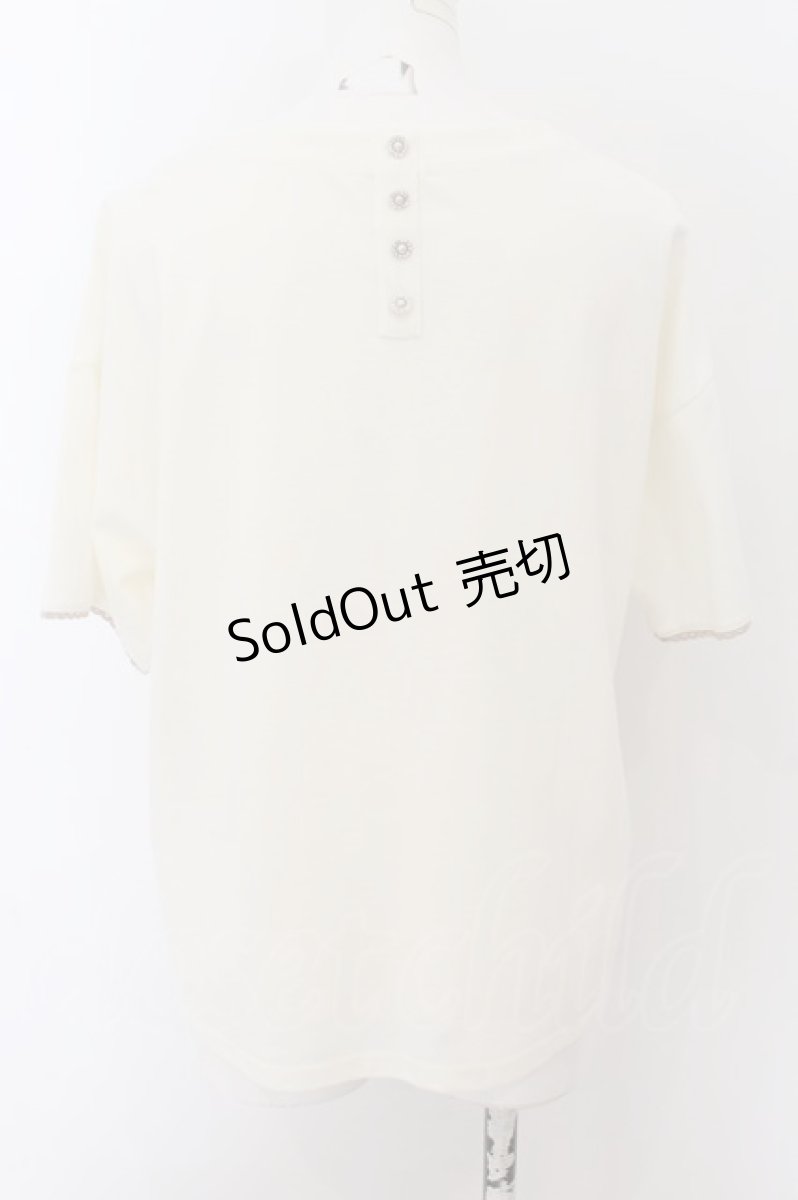 画像2: axes femme / 英字刺繍Tシャツ  オフシロ O-24-08-24-071-AX-TS-IG-ZT084 (2)