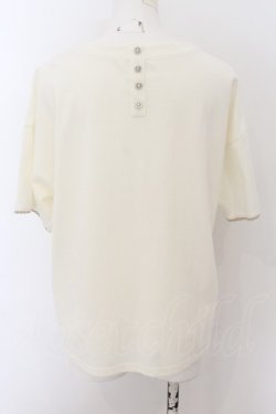 画像2: axes femme / 英字刺繍Tシャツ  オフシロ O-24-08-24-071-AX-TS-IG-ZT084