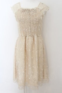 画像1: axes femme NOSTALGIE / ケミカル総レースワンピース M キナリ O-24-08-24-099-AX-OP-OW-ZT177