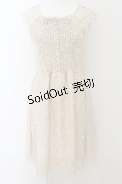 画像1: axes femme NOSTALGIE / ケミカル総レースワンピース M キナリ O-24-08-24-099-AX-OP-OW-ZT177