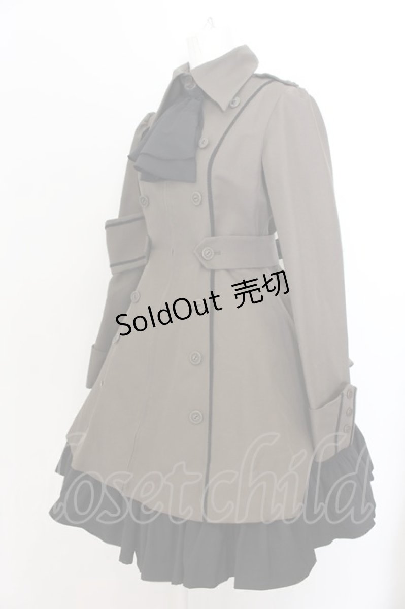 画像2: ATELIER BOZ / マチルダワンピースコート  カーキグリーン×ブラック O-24-08-27-003-EL-OP-IG-OS (2)