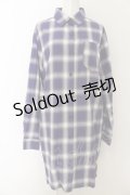 NieR Clothing / マジックサークルチェックロングシャツ  パープル O-24-08-28-060-PU-BL-OW-ZT032