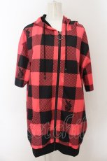 画像2: NieR CLOTHING / BACK RABBIT CHECKERED ZIP PARKA【RED PINK】パーカ  レッド O-24-08-28-063-PU-TO-OW-ZT317 (2)