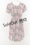 Cherir la femme / 刺繍チェックワンピース  ピンク系 O-24-08-28-014-LO-OP-IG-ZT097