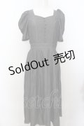 axes femme POETIQUE / パワショル半袖ワンピース M 黒 O-24-08-28-206-AX-SK-SZ-ZT095