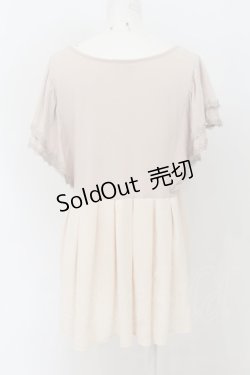 画像3: axes femme / 素材切替袖フリルカットトップス M ベージュ O-24-08-30-047-AX-TO-OW-ZT091