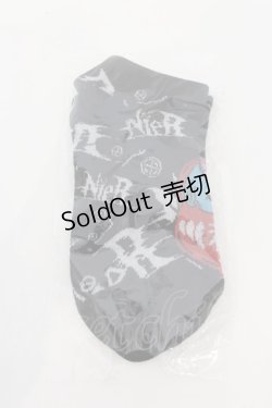 画像1: NieR CLOTHING / 総柄ソックス  ブラック O-24-08-30-085-PU-ZA-OW-ZT168-F004