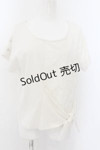 axes femme / レース切替プルオーバー  アイボリー O-24-08-30-038-AX-TO-IG-ZT091