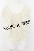 axes femme / レース使いクロプトトップス M ライム O-24-08-30-040-AX-TO-OW-ZT063