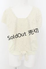axes femme / レース使いクロプトトップス M ライム O-24-08-30-040-AX-TO-OW-ZT063
