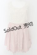 axes femme / バラ生地切替タックフレアワンピース M ピンク O-24-09-02-030-AX-OP-OW-ZT189