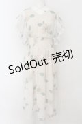 axes femme / フリル袖シャーリングワンピース M オフシロ O-24-09-02-032-AX-OP-IG-ZT093