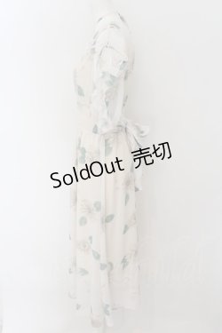 画像2: axes femme / フリル袖シャーリングワンピース M オフシロ O-24-09-02-032-AX-OP-IG-ZT093