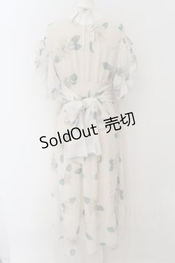 画像3: axes femme / フリル袖シャーリングワンピース M オフシロ O-24-09-02-032-AX-OP-IG-ZT093