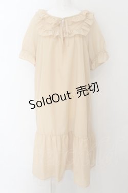 画像1: axes femme / コットン風フリルＡラインワンピース M イエロー O-24-09-02-033-AX-OP-IG-ZT234