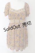 axes femme / レース切替花柄ワンピース M イエロー O-24-09-02-039-AX-OP-OW-ZT234