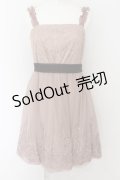 axes femme / レースチュールバルーンドレス  ピンクベージュ O-24-09-02-042-AX-OP-IG-ZT217