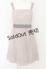 axes femme / レースチュールバルーンドレス  ピンクベージュ O-24-09-02-042-AX-OP-IG-ZT217
