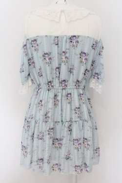 画像2: axes femme POETIQUE / 花柄シアーチェックミニワンピース M ミント O-24-09-02-055-AX-OP-IG-ZT117