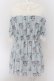 画像2: axes femme POETIQUE / 花柄シアーチェックミニワンピース M ミント O-24-09-02-055-AX-OP-IG-ZT117 (2)
