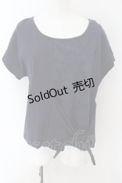 画像1: axes femme / レース切替プルオーバー  ネイビー O-24-09-02-060-AX-TO-IG-ZT117