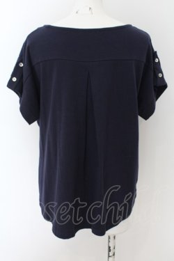 画像2: axes femme / レース切替プルオーバー  ネイビー O-24-09-02-060-AX-TO-IG-ZT117