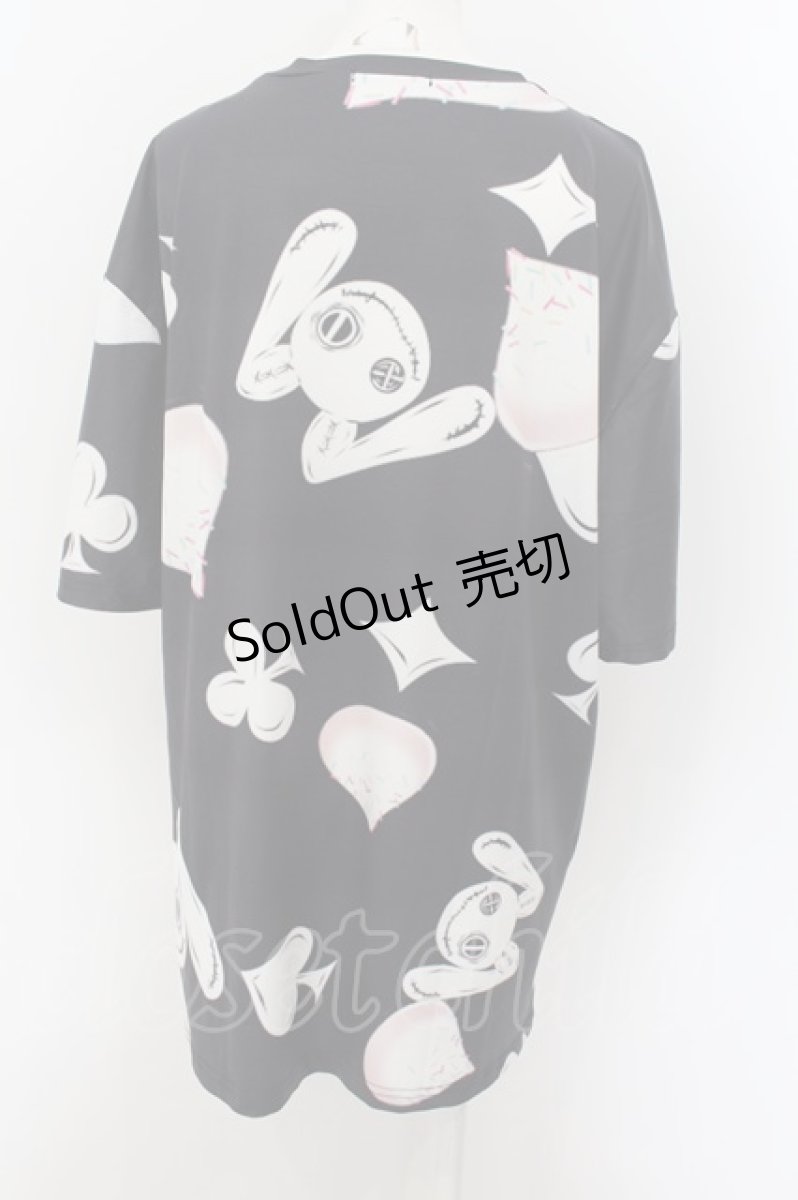画像2: 【SALE】NieR CLOTHING / ももしき コラボデザイン総柄カットソー F ブラック O-24-09-10-019-PU-TS-IG-ZT303 (2)