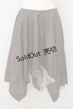 画像1: 【SALE】abilletage / フェイクレザーアシンメトリースカート  ブラウン O-24-09-14-047-GO-ZA-SZ-ZT-CL001